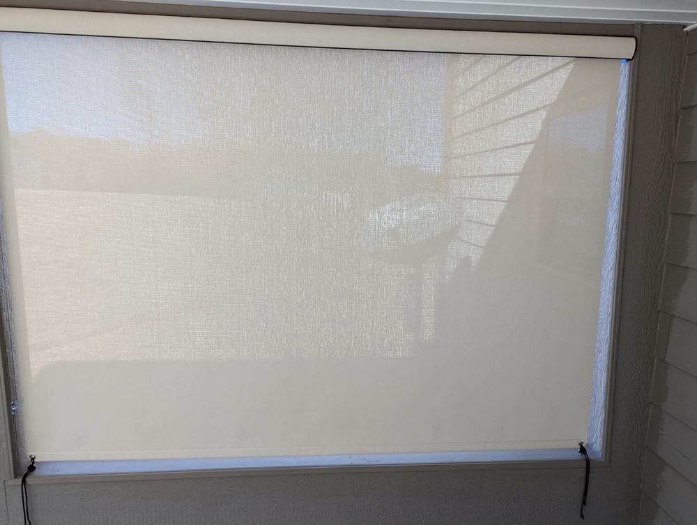 Elegant, Quality Roller Shades on a Screened Porch on 1 United Ave in Pendleton, SC